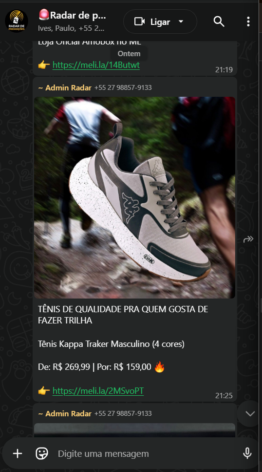 Exemplo de promoção relâmpago